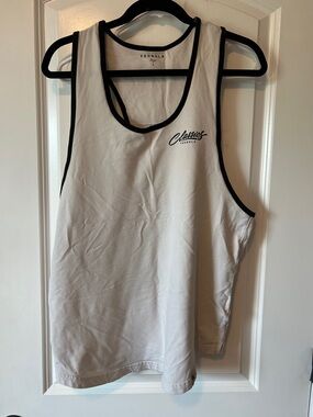 YoungLA White Tank Top with Black Trim and Classics Logo